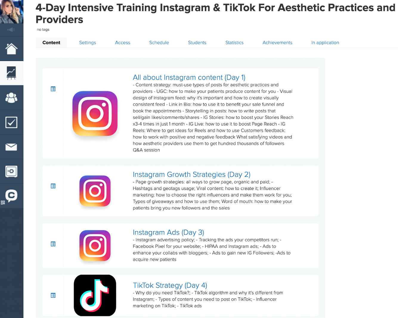 webinar 4 day content